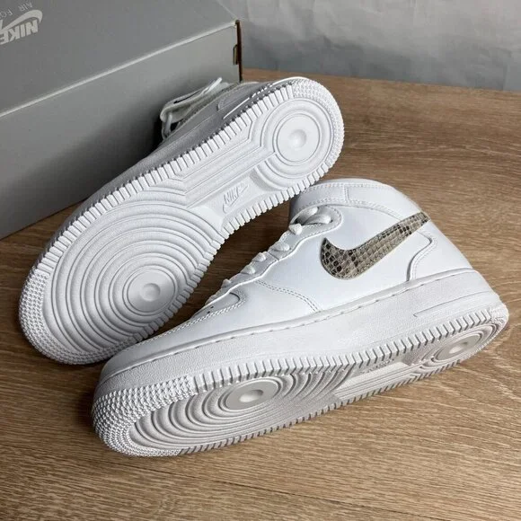 Nike Air Force 1 '07 Mid White Snake Swoosh - Picture 6 of 11